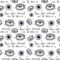 eye pattern in retro style, Abstract seamless pattern vector