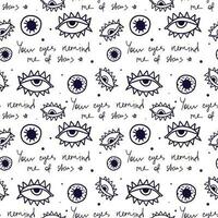 eye pattern in retro style, Abstract seamless pattern vector