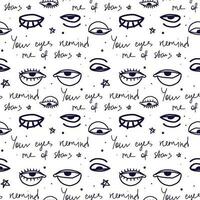 eye pattern in retro style, Abstract seamless pattern vector