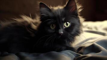 cat black Generative AI photo