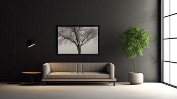 office interior with table meeting, for your advertising in abstract exhibition 3D rendering, mock up created by AI photo
