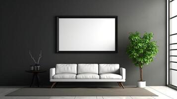 office interior with table meeting, for your advertising in abstract exhibition 3D rendering, mock up created by AI photo