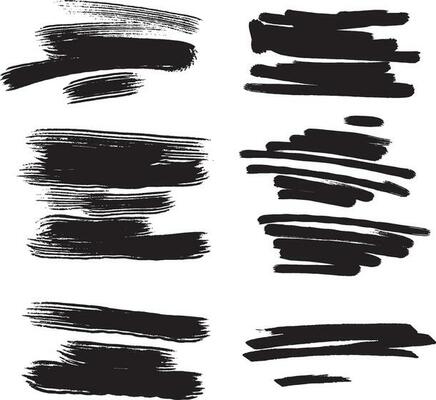 Black paint strokes in vintage style.