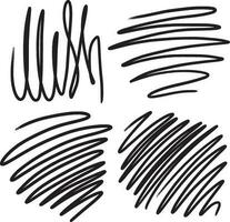 Paint strokes in abstract style on black background. vector