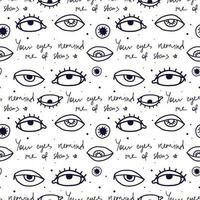 eye pattern in retro style, Abstract seamless pattern vector