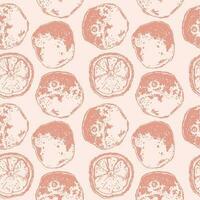 Vintage pattern with orange for decorative design. Fabric print. vector