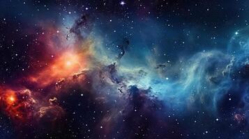 3d abstract space sky with stars and nebula Background photo