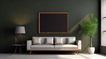 office interior with table meeting, for your advertising in abstract exhibition 3D rendering, mock up created by AI photo
