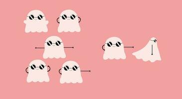 diferente poses de frio fantasma vector