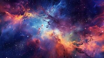3d abstract space sky with stars and nebula Background photo