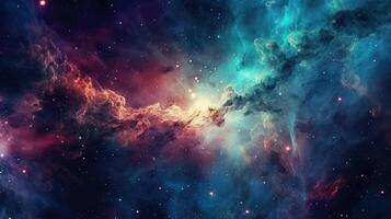 3d abstract space sky with stars and nebula Background photo