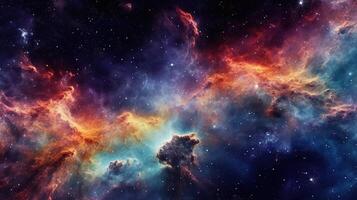 3d abstract space sky with stars and nebula Background photo