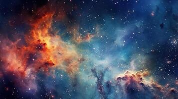 3d abstract space sky with stars and nebula Background photo