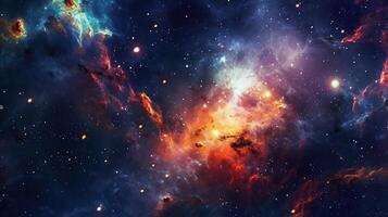 3d abstract space sky with stars and nebula Background photo