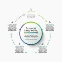 Plantilla de infografía de círculo de negocios de presentación vector