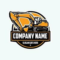 Yellow Excavator Company Emblem Logo Template Vector Art Isolated