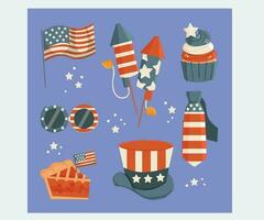 4th July Elements Collection vector