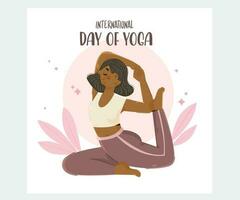 día de yoga ilustración vector