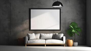 office interior with table meeting, for your advertising in abstract exhibition 3D rendering, mock up created by AI photo