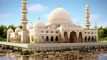 illustration of amazing architecture design of muslim mosque ramadan concept AI photo