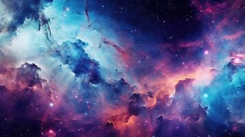3d abstract space sky with stars and nebula Background photo