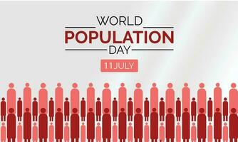 World Population day Greeting-11 july . Banner or poster design. Typography logo and  population day concept. vector