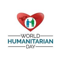 mundo humanitario día observado cada año en agosto 19th.bandera póster diseño modelo. vector
