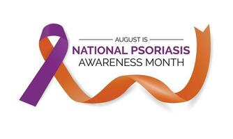 Psoriasis Awareness Month observed in AUGUST.  Poster  and banner design template. vector