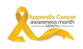 Appendix cancer awareness month. Calligraphy Poster Design. White background vector