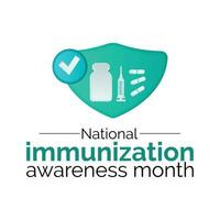 National Immunization Awareness Month. It can help save the lives of others. 3D Rendering white background . vector