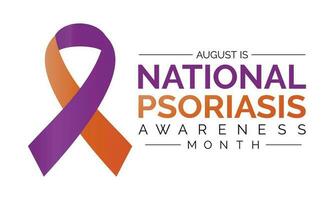 Psoriasis Awareness Month observed in AUGUST.  Poster  and banner design template. vector