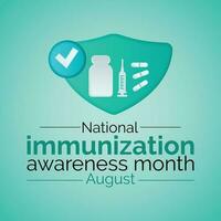 National Immunization Awareness Month. It can help save the lives of others. 3D Rendering white background . vector