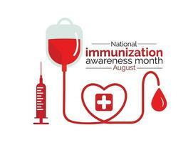 National Immunization Awareness Month. It can help save the lives of others. 3D Rendering white background . vector