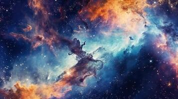3d abstract space sky with stars and nebula Background photo