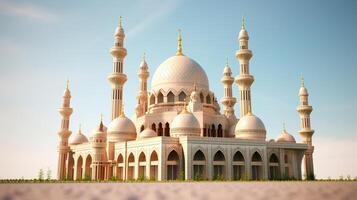 illustration of amazing architecture design of muslim mosque ramadan concept AI photo