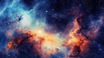3d abstract space sky with stars and nebula Background photo