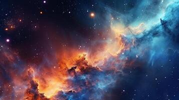 3d abstract space sky with stars and nebula Background photo