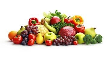 Photo Food fruit and vegetable 3d white background