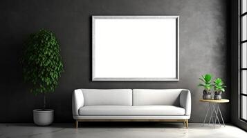 office interior with table meeting, for your advertising in abstract exhibition 3D rendering, mock up created by AI photo