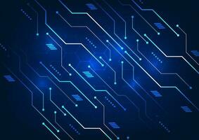 Technology circuit board background with elements The connection of the technology circuit is the one that sends the data signal to the system to proceed. vector