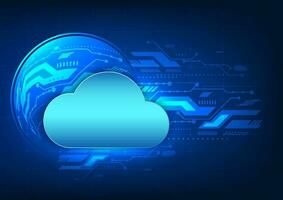 Technology cloud with technology circuit board The concept of sending data into the cloud system is a technology for storing important data and sharing it with business partners. Use Elements. vector