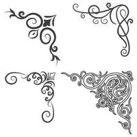 Vector illustration of decorative corner frame set. Set Hand Draw of Corners Different Shapes Flower Decoration Vector Design Doodle Sketch Style For Wedding And Banner