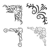 Vector illustration of decorative corner frame set. Set Hand Draw of Corners Different Shapes Flower Decoration Vector Design Doodle Sketch Style For Wedding And Banner