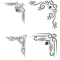 Vector illustration of decorative corner frame set. Set Hand Draw of Corners Different Shapes Flower Decoration Vector Design Doodle Sketch Style For Wedding And Banner