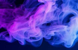 Purple and blue smoked smooth background. Abstract violet fog in black color for backdrop and banner illustration. photo