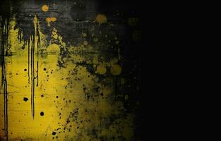 Black and yellow grunge background. Abstract texture rough illustration design. photo