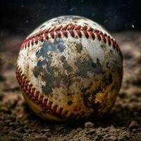 béisbol pelota en acción. generativo ai foto