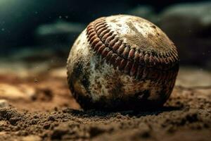 Baseball ball in action. Generative AI photo