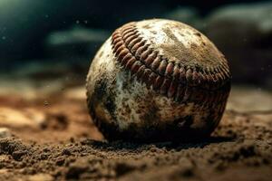 béisbol pelota en acción. generativo ai foto