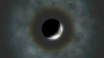 Lunar phase cycle animation background. 2D rendering abstract background video